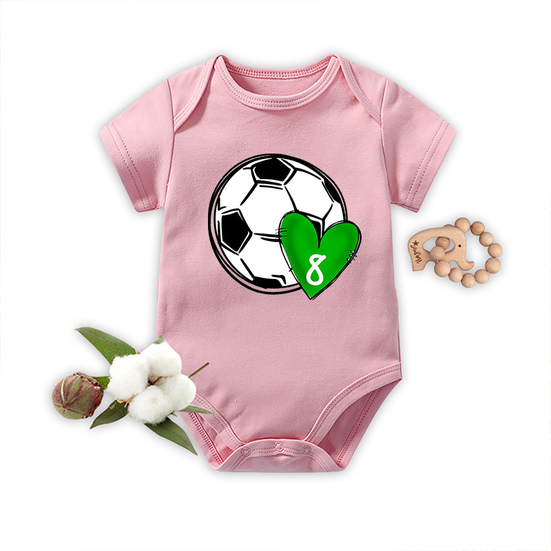 Custom Numbe&Heart Bodysuit For Baby