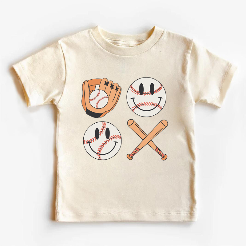 Baseball Vibes Baseball Bat Sports Kids Shirt