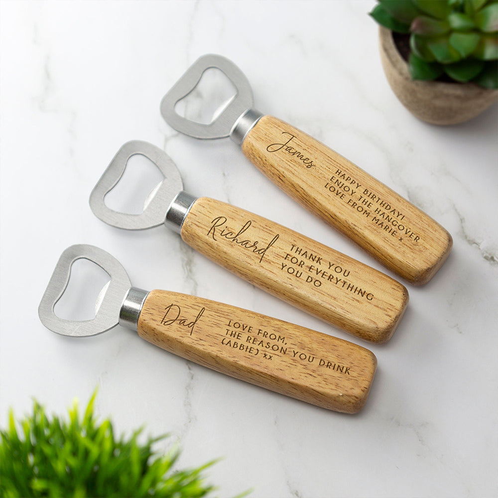 Personalized Wooden Bottle Opener Father's Day Gift