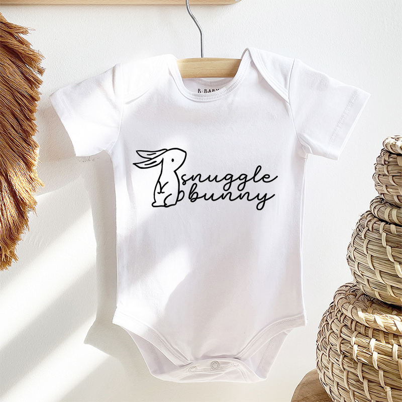 Cute Snuggle Bunny Easter Baby Bodysuit