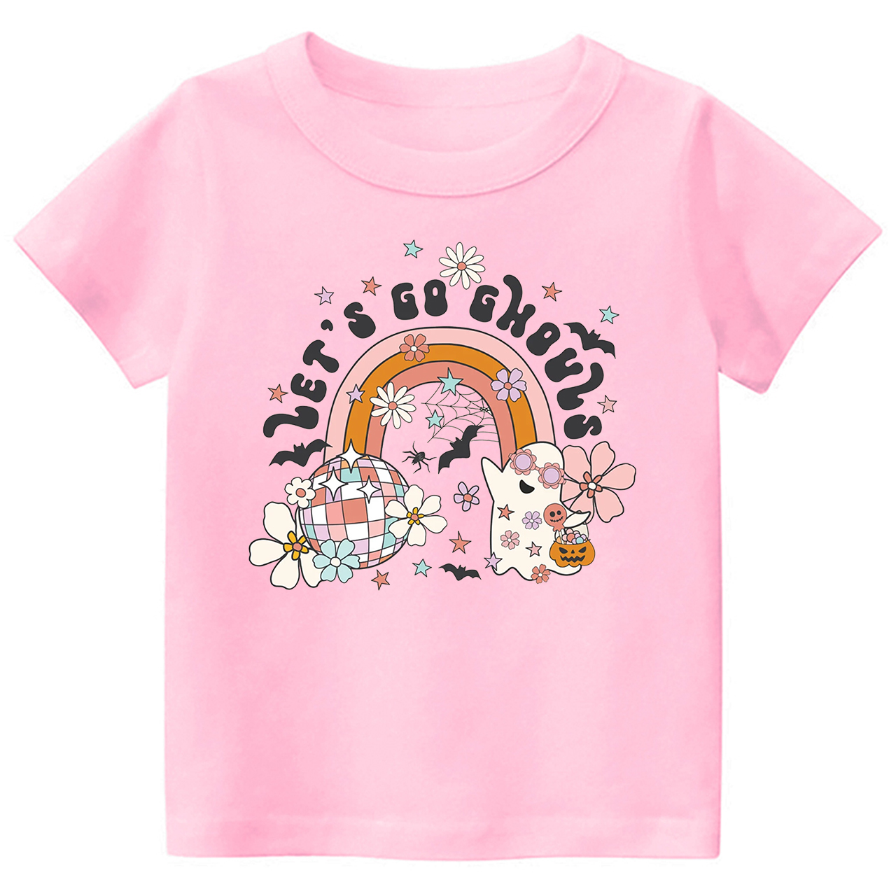 Let's Go Ghouls Retro Natural Toddler Shirt