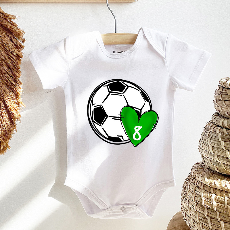 Custom Numbe&Heart Bodysuit For Baby