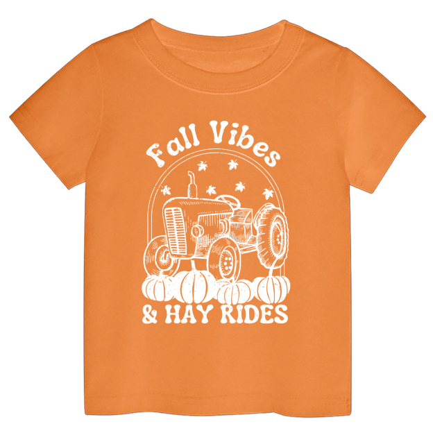 Fall Vibes And Hayrides Kids Shirt