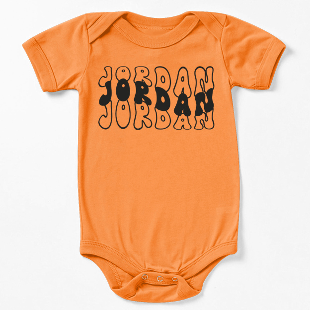 Custom With Retro Wavy Name Bodysuit For Baby