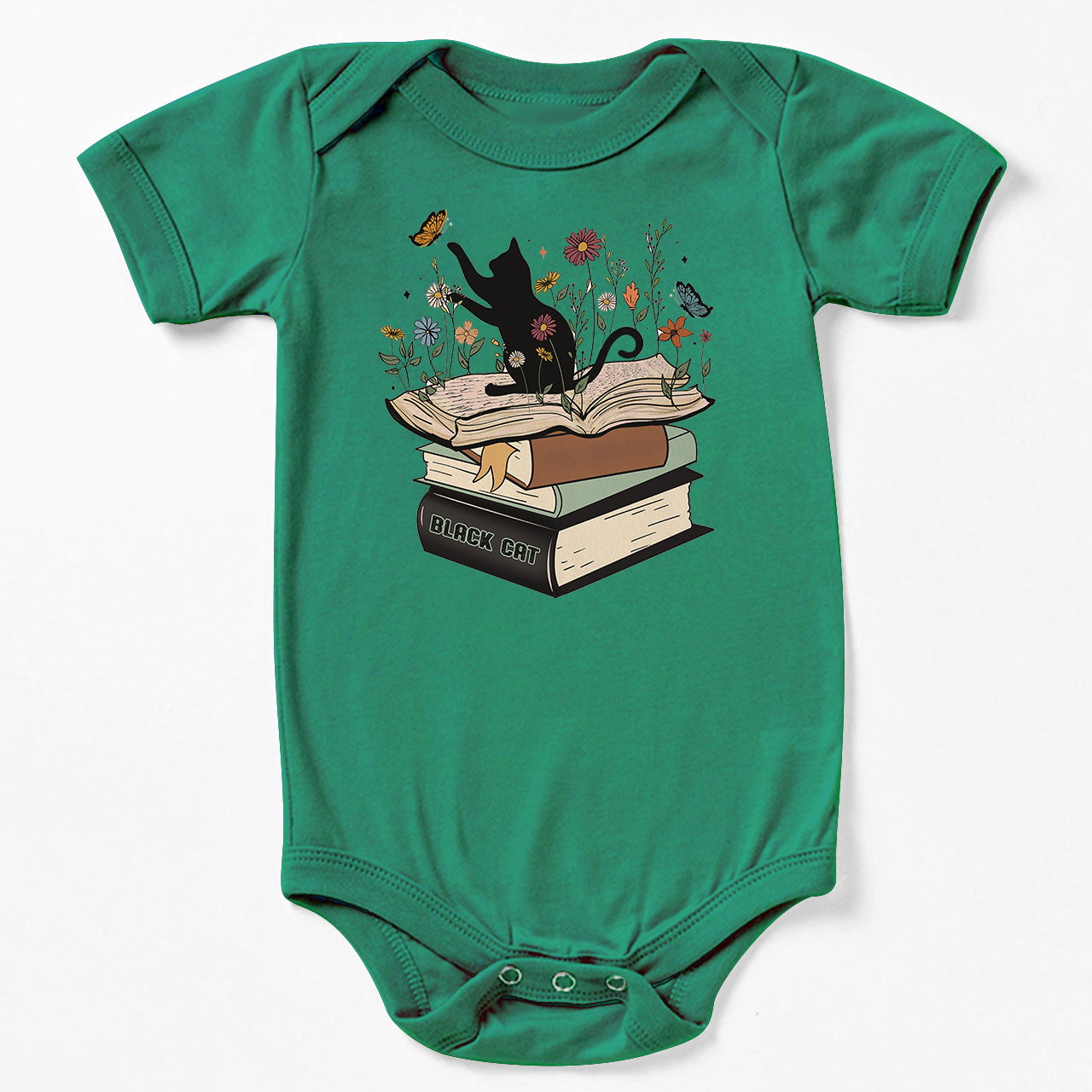 Halloween Playful Cat Flower Retro Bodysuit For Baby