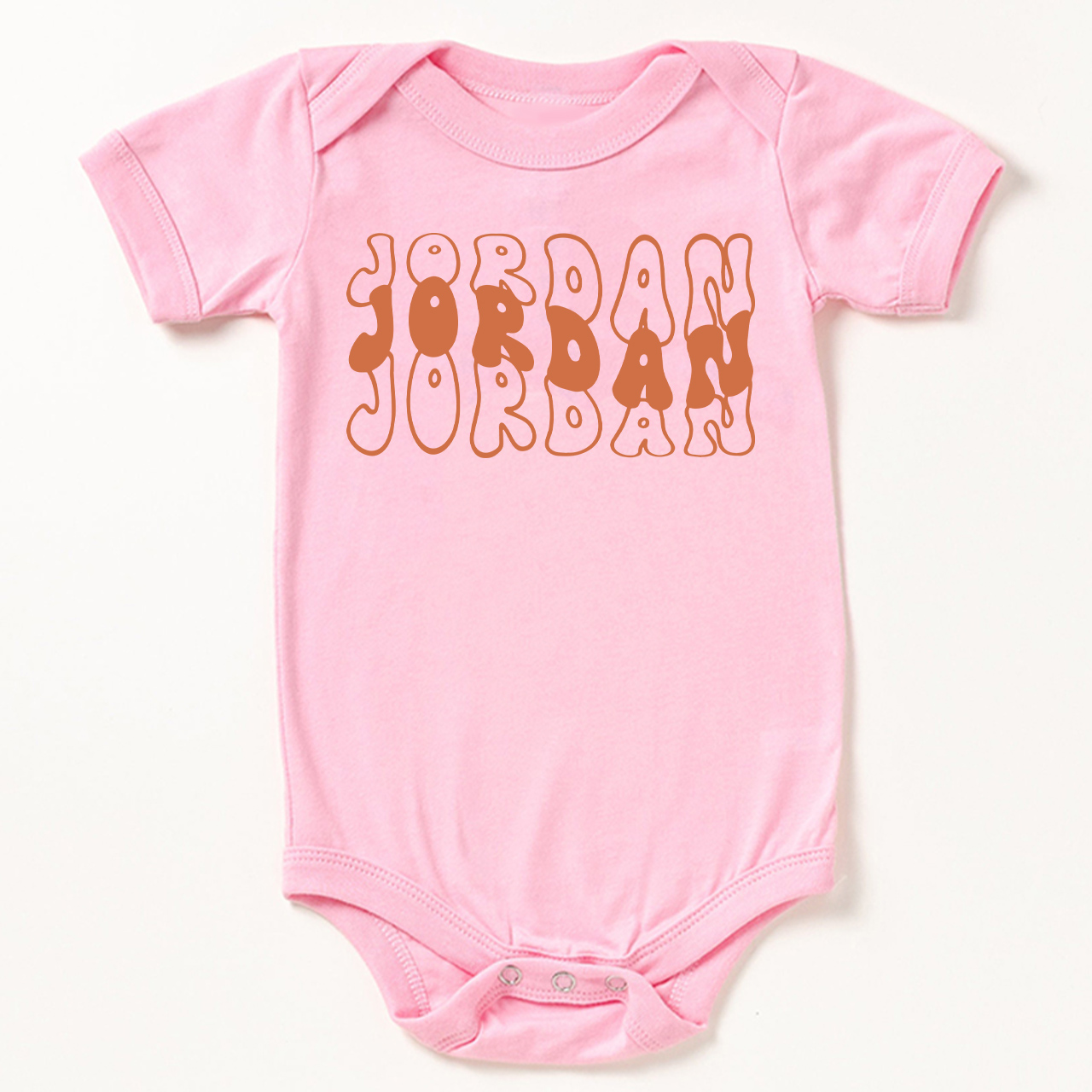 Custom With Retro Wavy Name Bodysuit For Baby