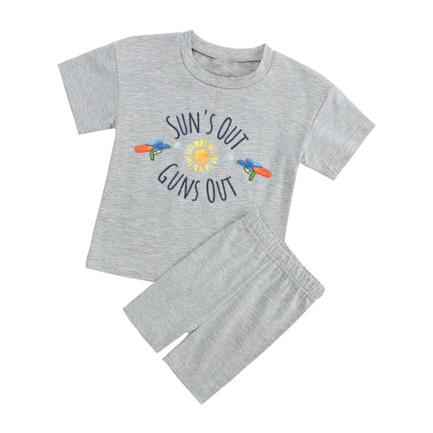 Sun's Out Cuns Out Kids Peach Boho Biker Shorts&Tee