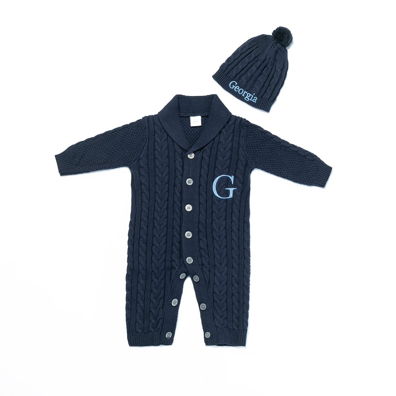 Personalized Baby Knitted Romper Sets