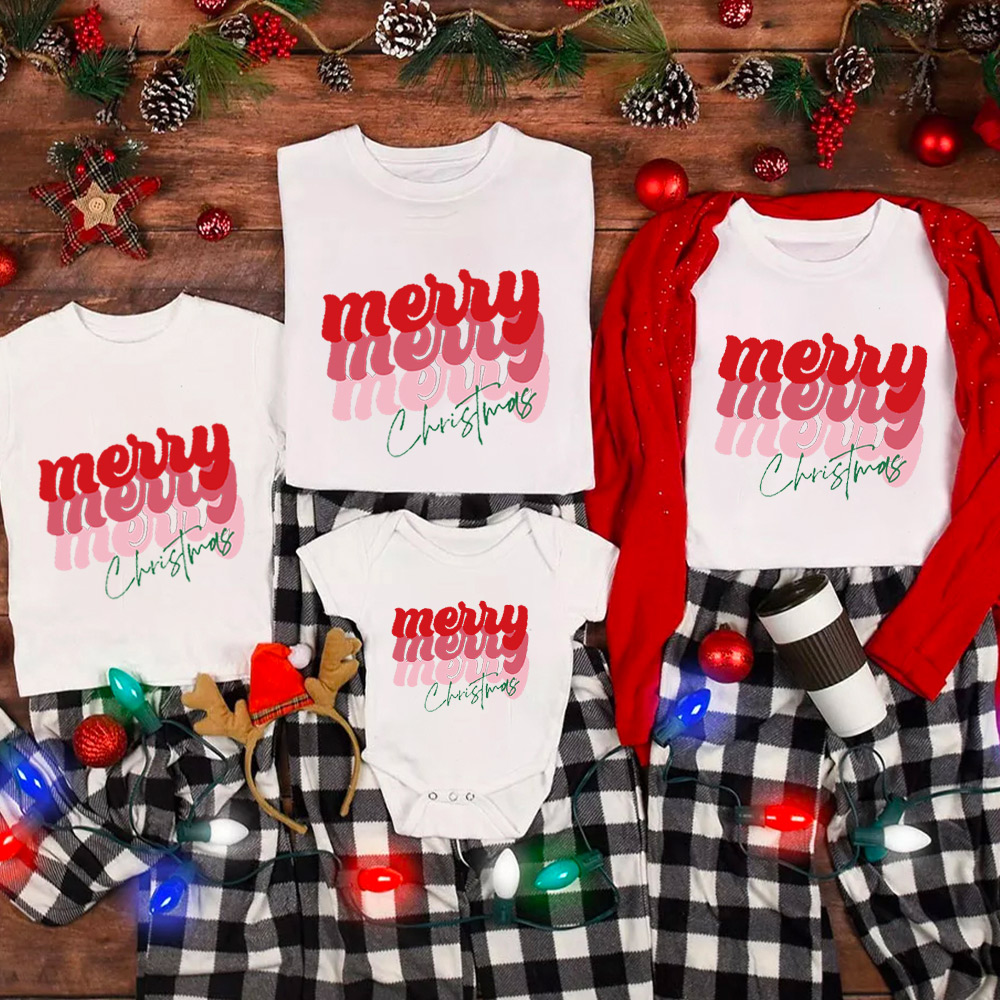 Merry Merry Merry Christmas Family Matching Shirt
