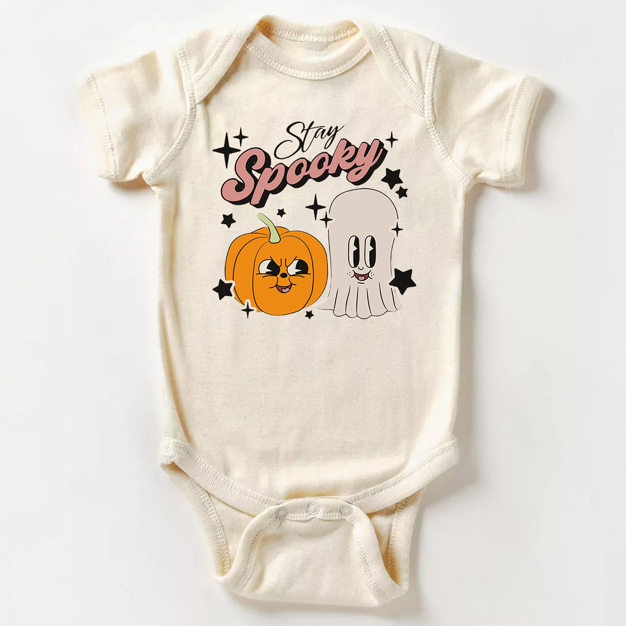 Stay Spooky Retro Natural  Baby Bodysuit