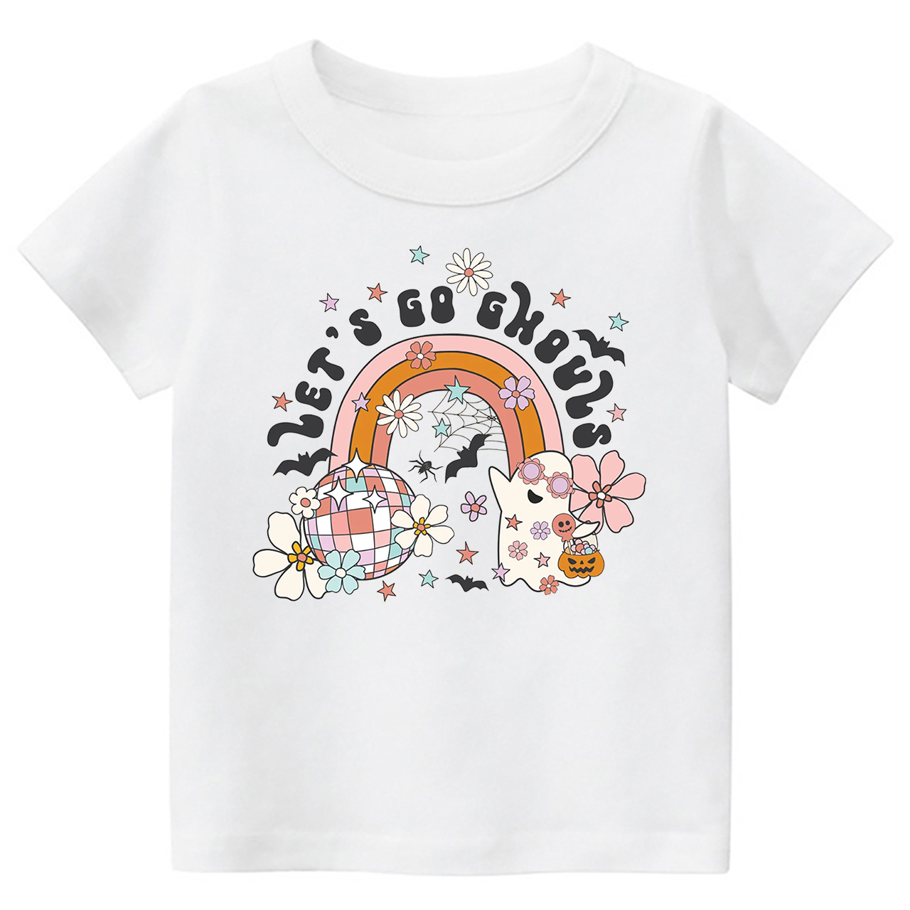 Let's Go Ghouls Retro Natural Toddler Shirt