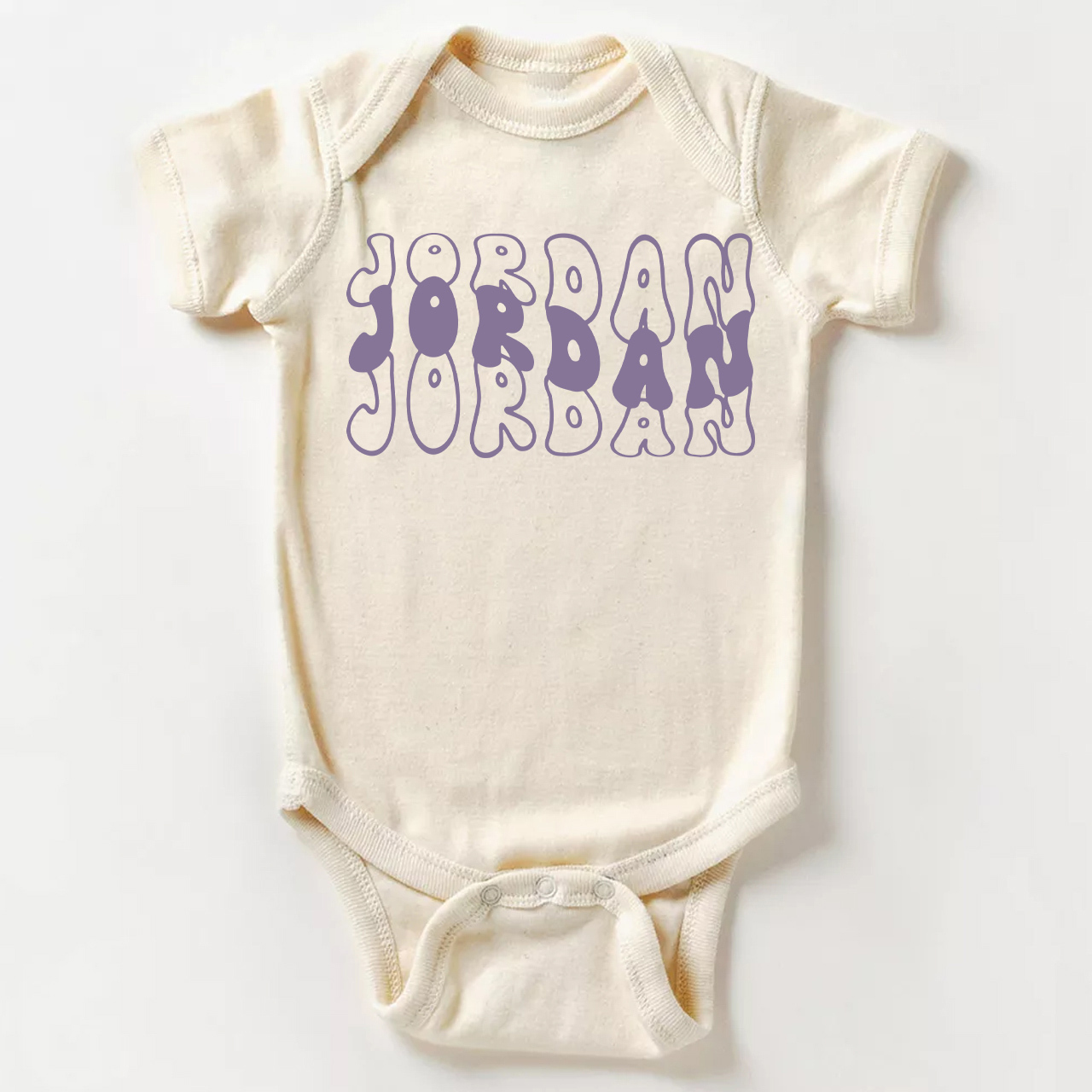 Custom With Retro Wavy Name Bodysuit For Baby