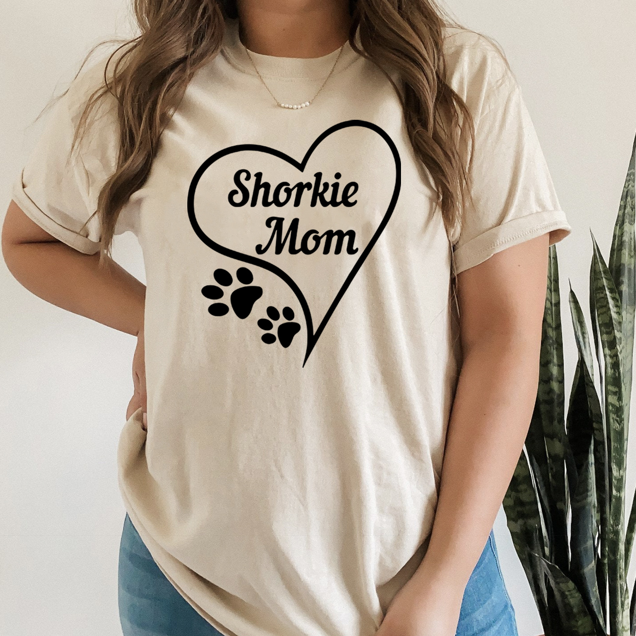 Shorkie Dog Print Mom Shirt