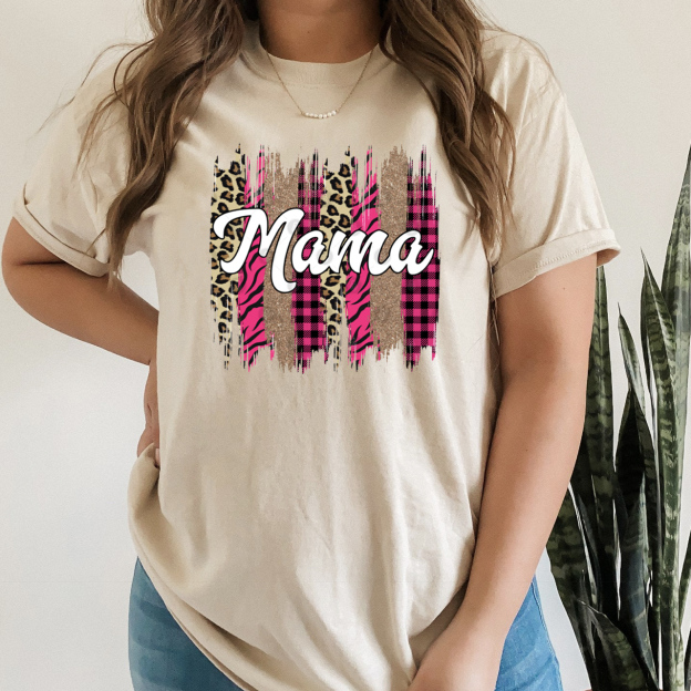Leopard And Pink Plaid Mom Shirt
