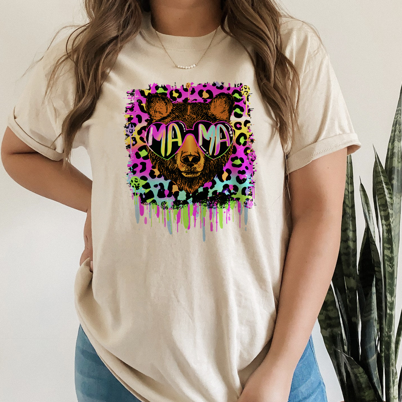 Vibrant Neon Mama Bear Shirt