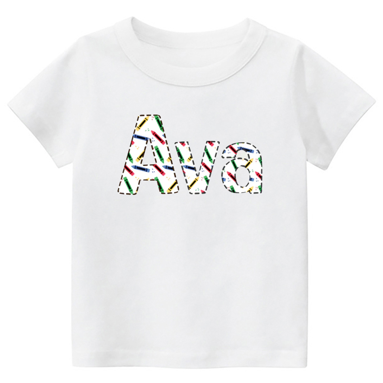 Kids Back to School Tee-Personalized Pencil Name