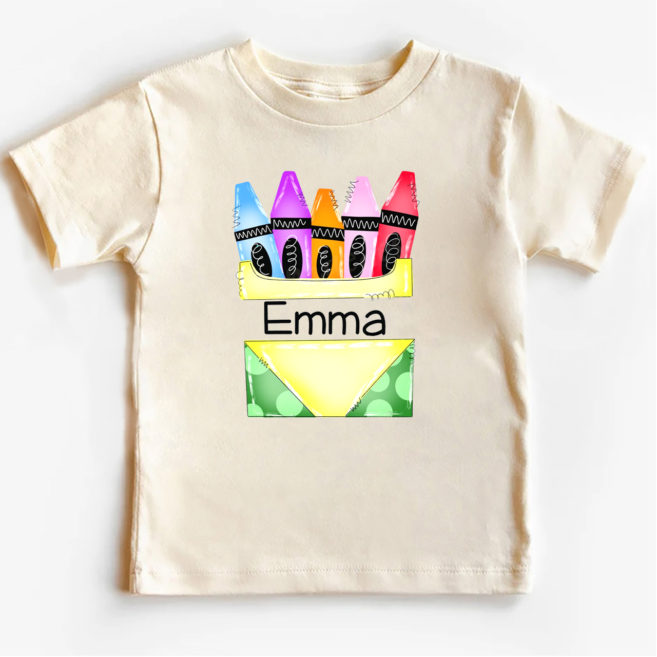 Back To School Kids Shirt-Personalized Crayon Name