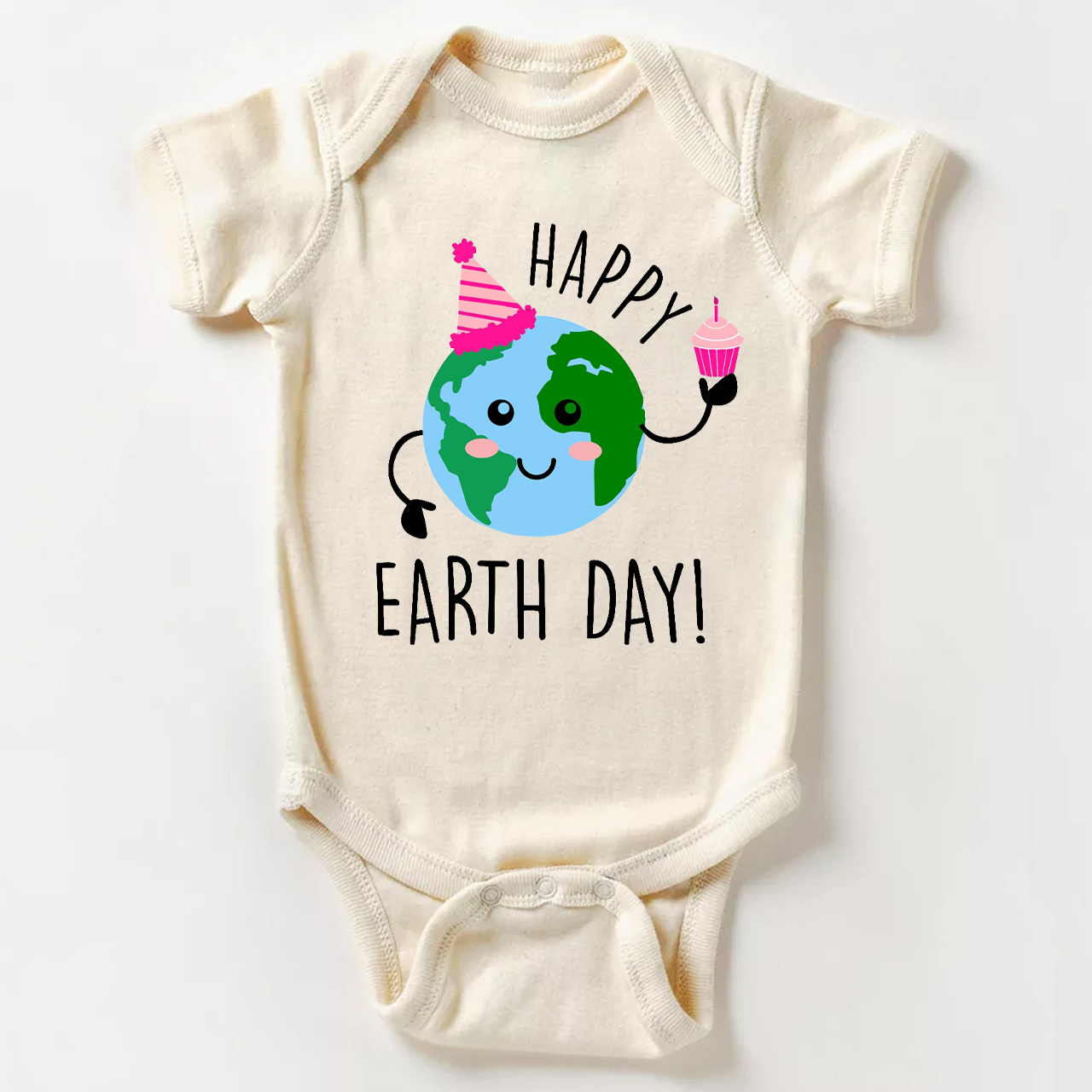 Happy Earth Day With Cake Bodysuit For Baby