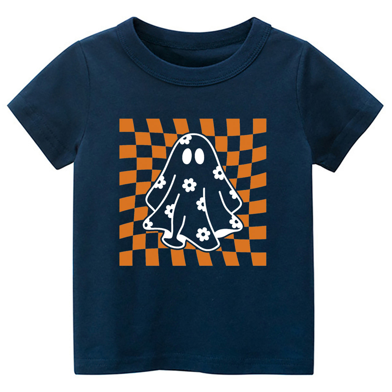 Checkered Floral Daisy Ghost Toddler Shirt