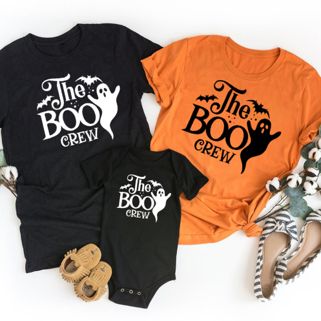 The Boo Crew Bat Halloween Family Party Matching Shirt