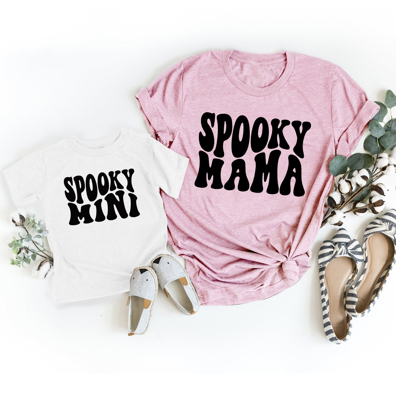Halloween Spooky Mama Spooky Mini  Mom&Me Matching Shirt