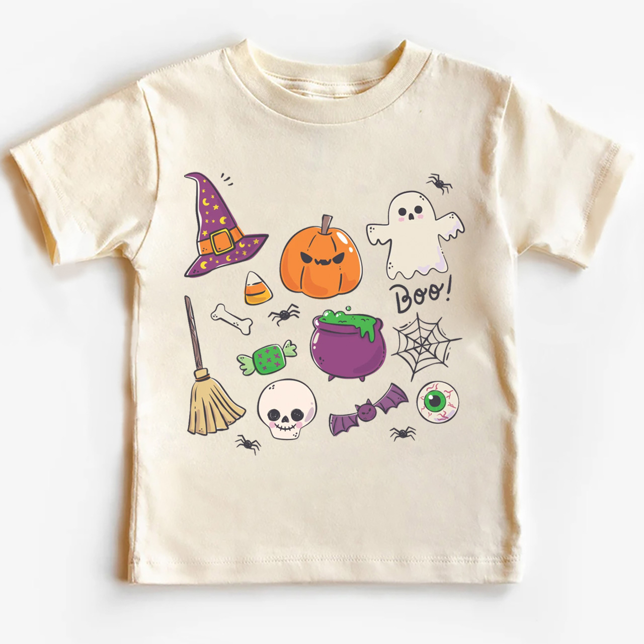 Pumpkin Witch Ghost Skull Toddler Shirt