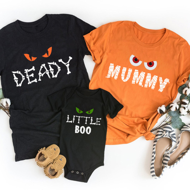 Halloween Funny Group Monsters Family T-Shirt