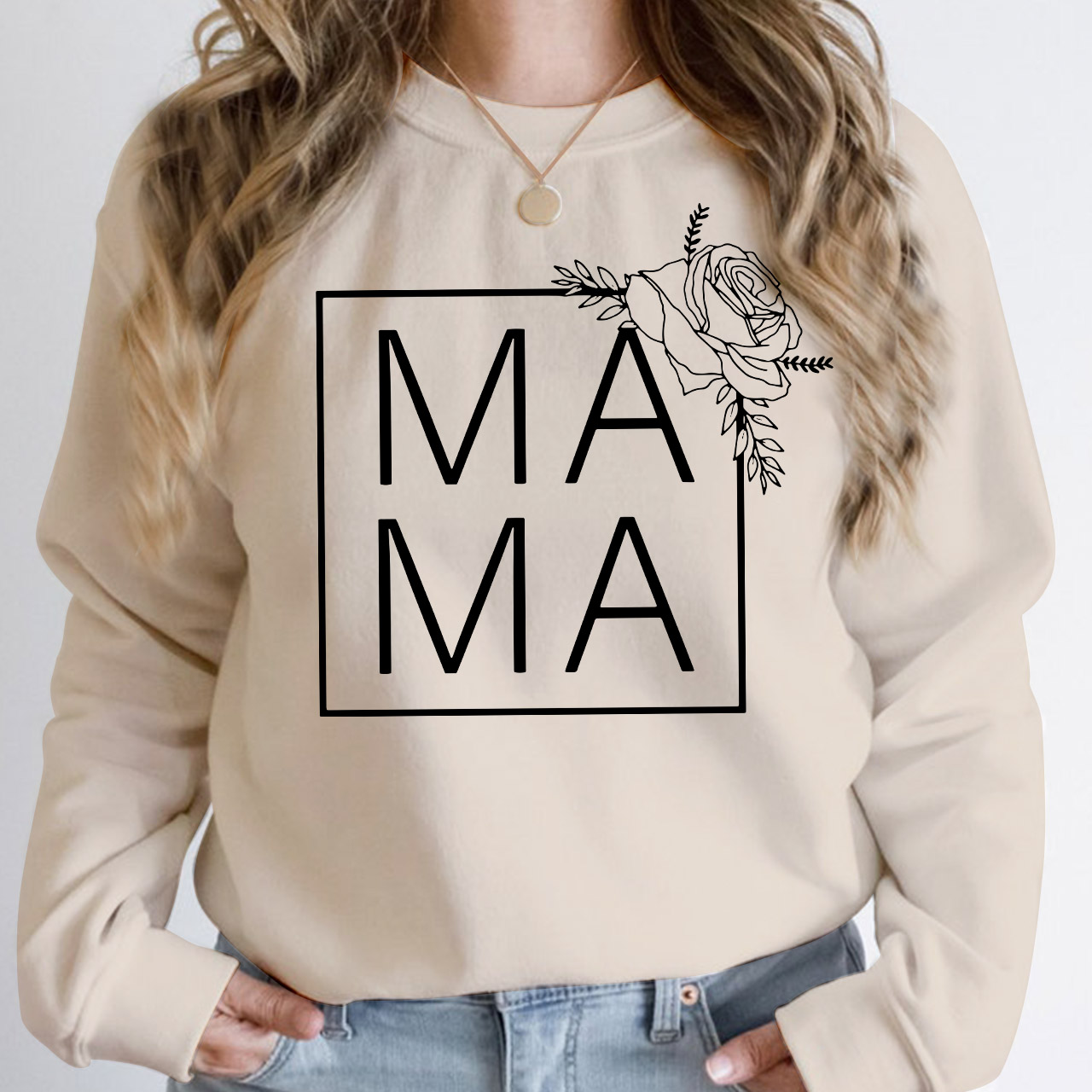 Cute Floral Mama Simple Sweatshirt