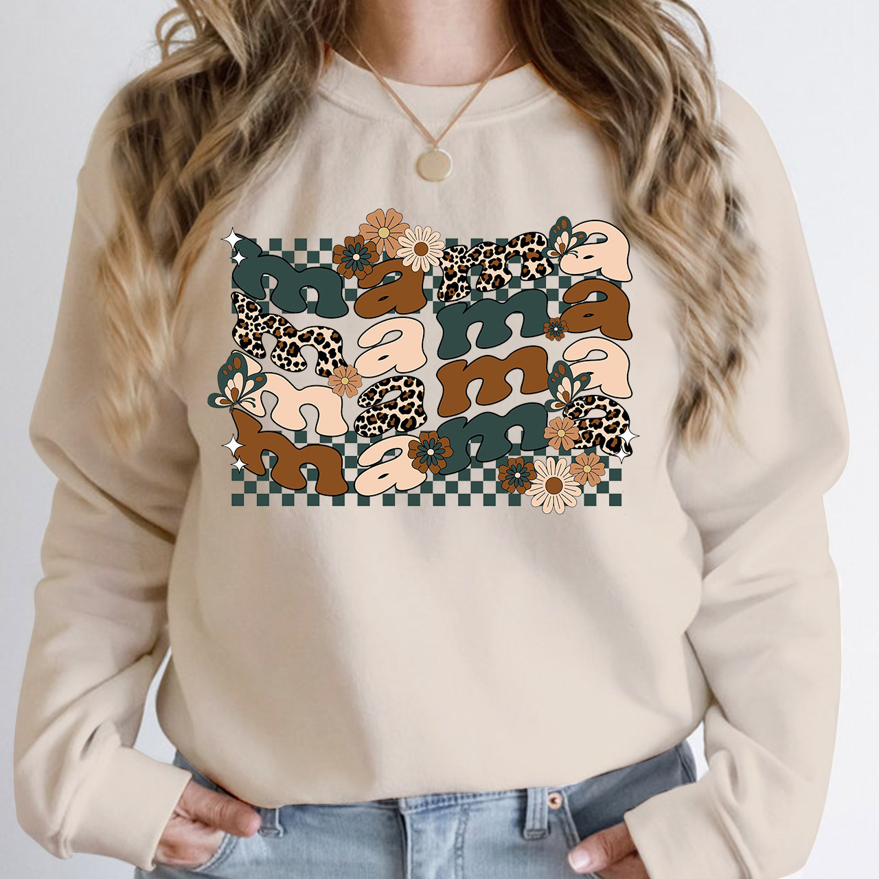 Wave Mama Retro Flower Sweatshirt