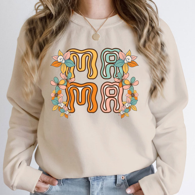 Retro Flowers Vintage Mama Sweatshirt