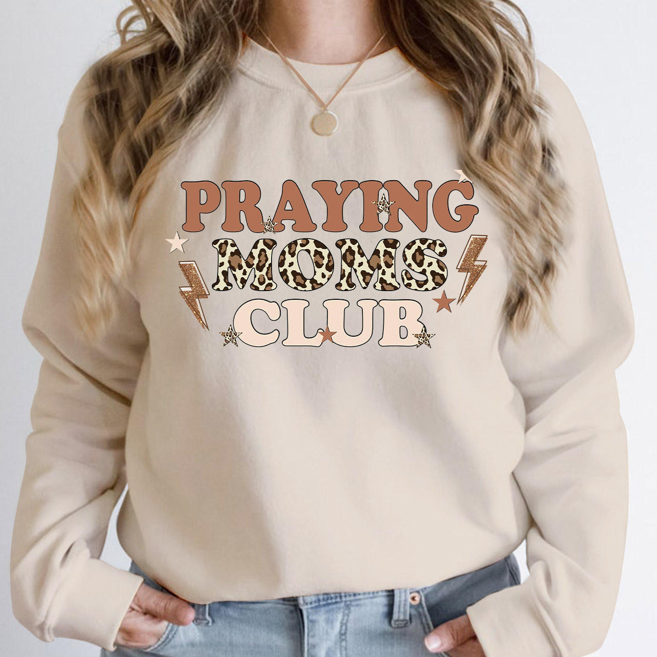 Leopard Print  Praying Moms Club Sweatshirt