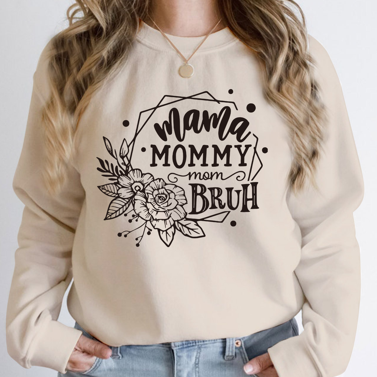 Mama Mommy Mom Bruh Retro Gift Sweatshirt For Mom 