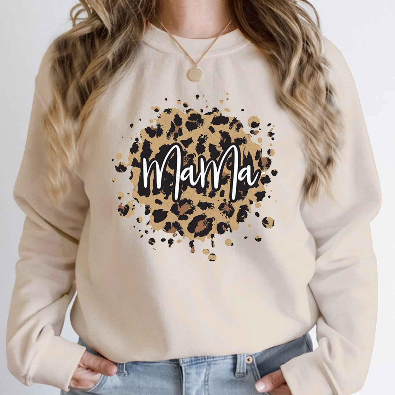 Circle Splash Leopard Mama Sweatshirt