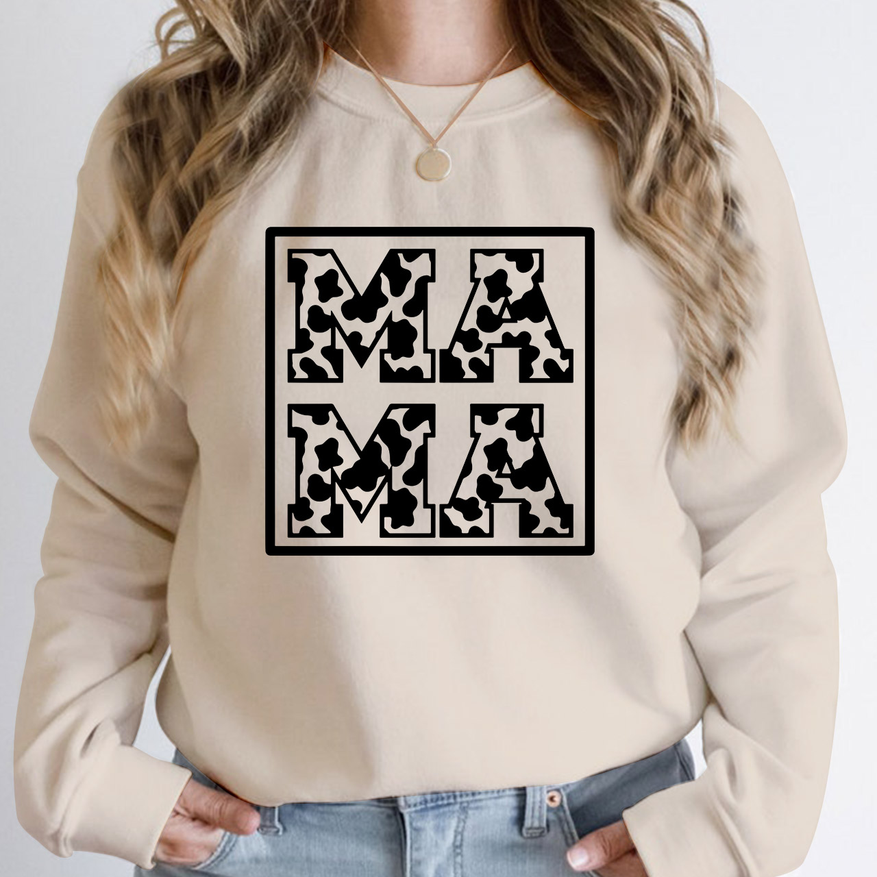 Mama Cow Print Sweatshirt
