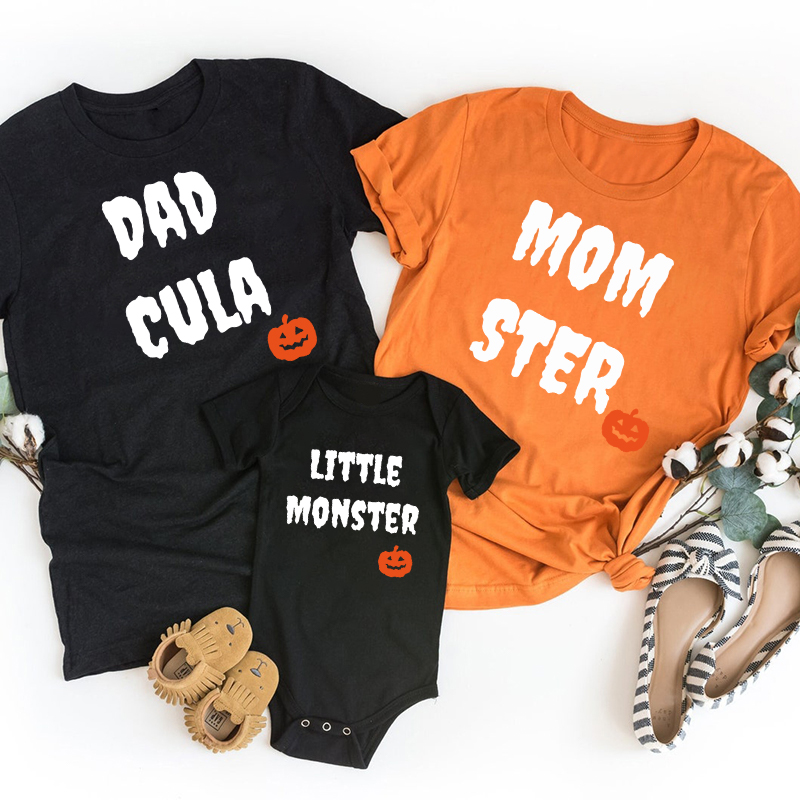 Halloween Momster Dadcula Pumpkin Family Matching Shirts