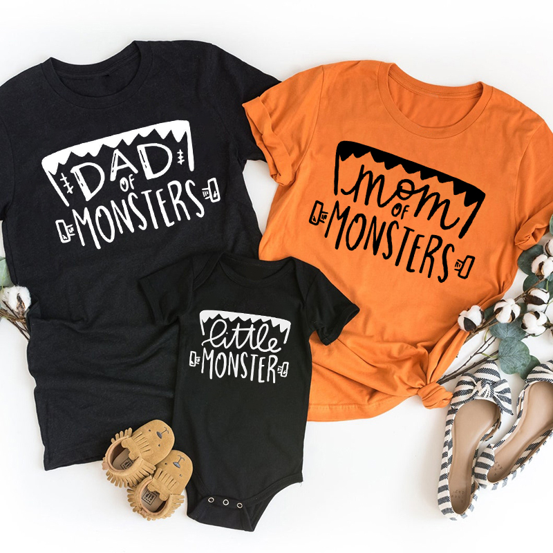 Halloween Jagged Monsters Family Matching T-Shirts