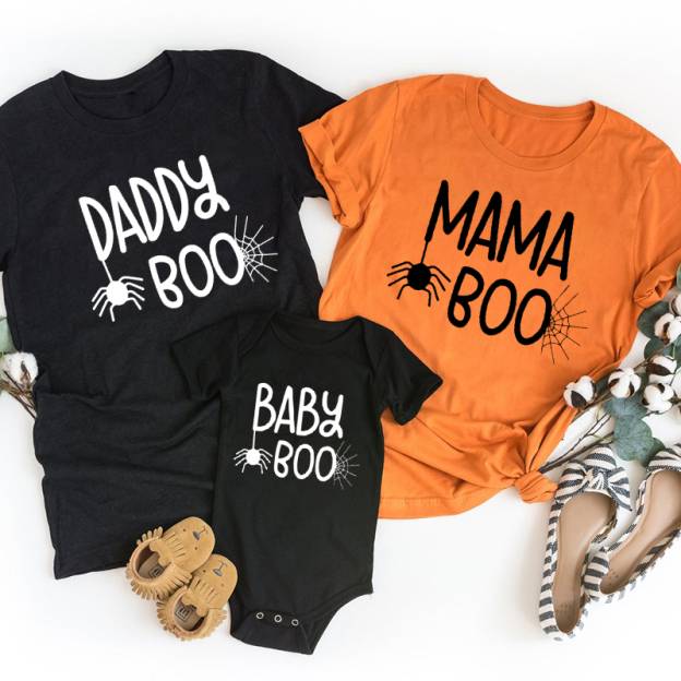 Halloween Family Spider Web Boo Matching T-Shirts