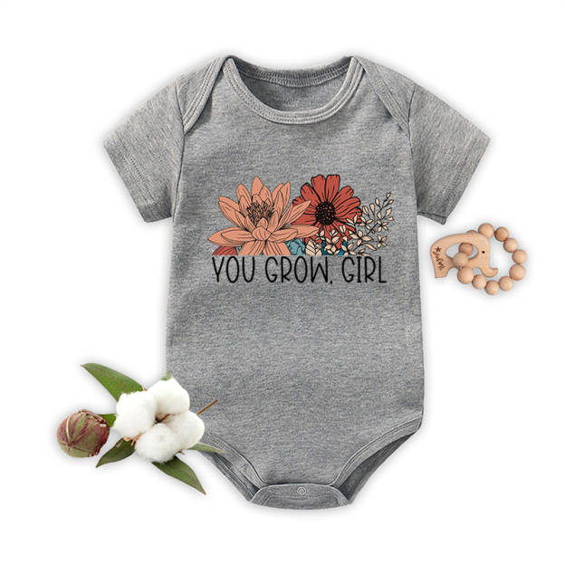 You Go Girl Flower Bodysuit For Baby