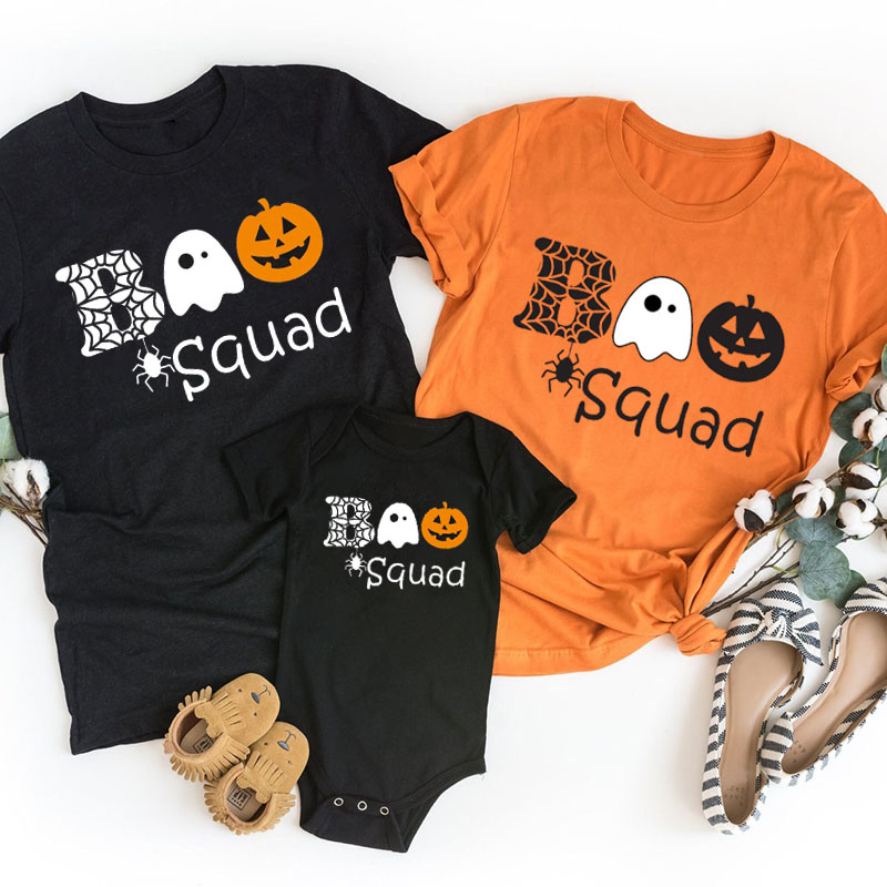 Boo Ghost Squad Halloween Party Family Matching T-Shirts