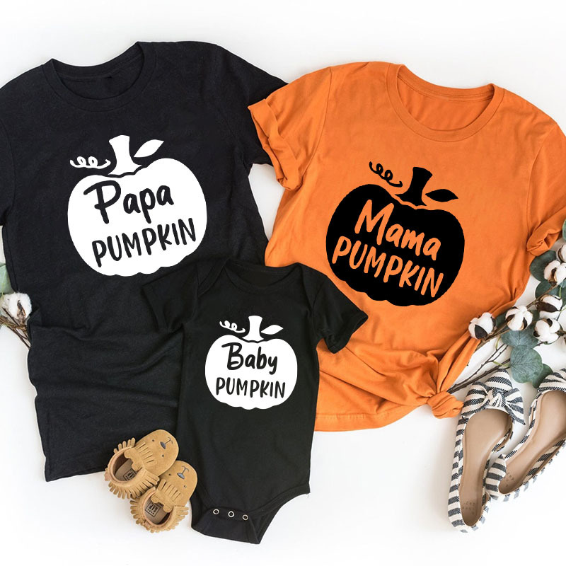 Halloween Family Personalize Pumpkin Family Matching T-Shirts