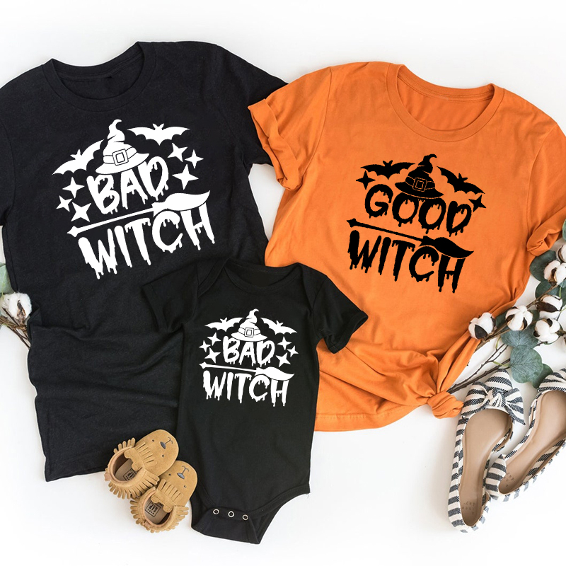 Halloween Good & Bad Witch Matching Family Shirt