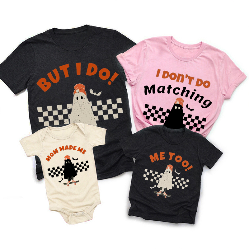 Personalized Skateboard Ghost Family Group Halloween Shirts