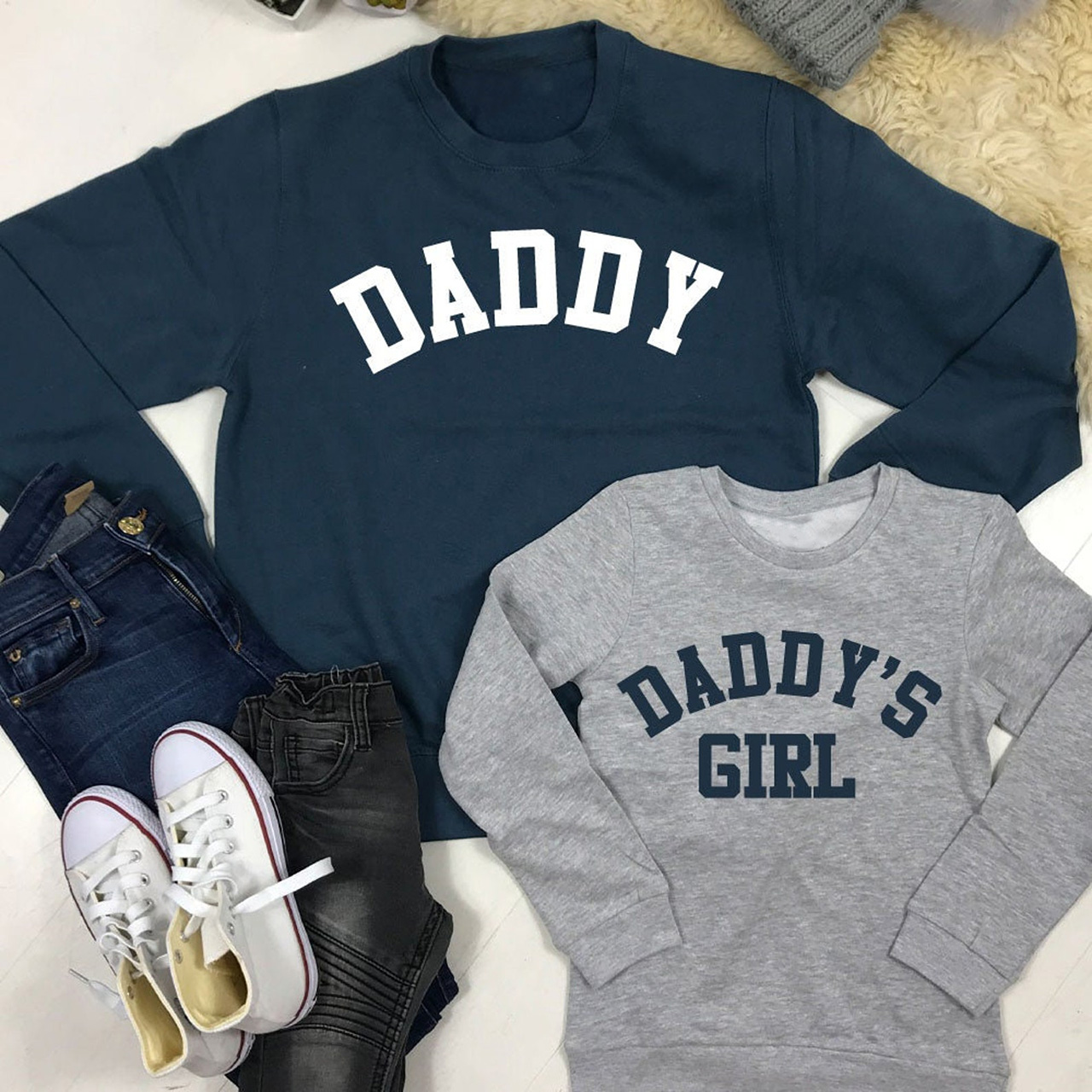 Daddy & Daddy's Girl College Matching Sweatshirts