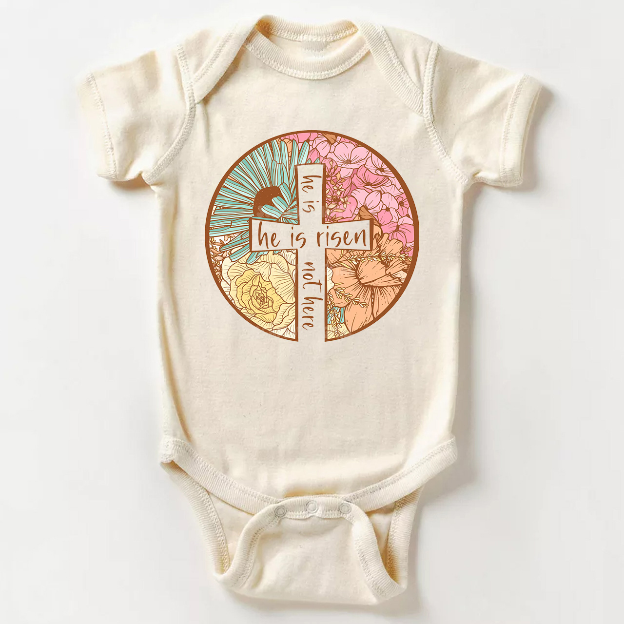 He Is Risen Christian Easter Design Bodysuit For Baby