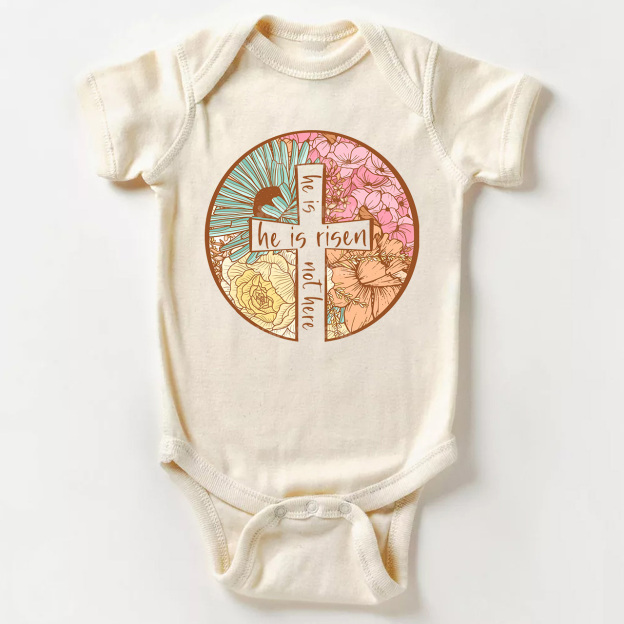 He Is Risen Christian Easter Design Bodysuit For Baby