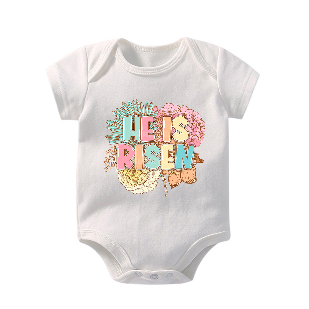 He is Risen Spring Florals Bodysuit For Baby