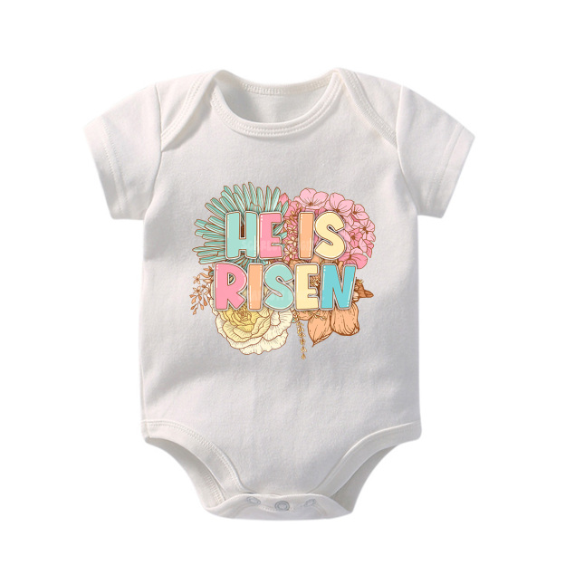 He is Risen Spring Florals Bodysuit For Baby