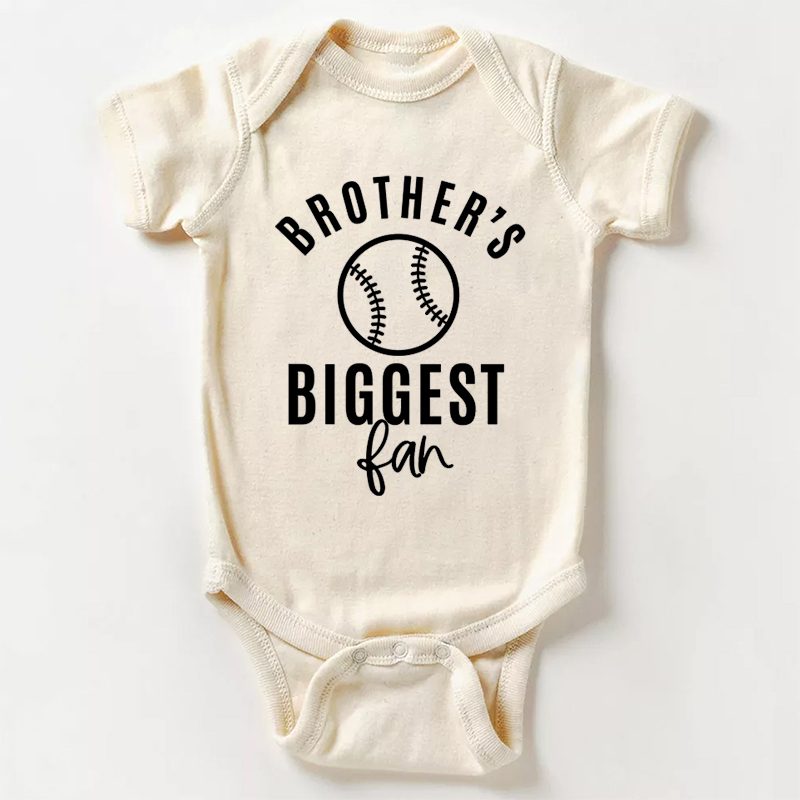 Brother's Biggest Fan Baseball Bodysuit For Baby