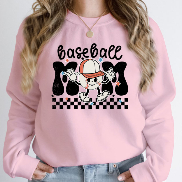 Retro Game Day Baseball Mom Sweatshirt