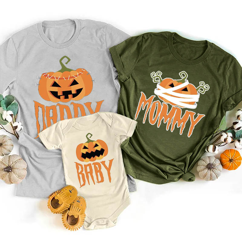 Halloween Family Bandage Pumpkin Matching Shirts